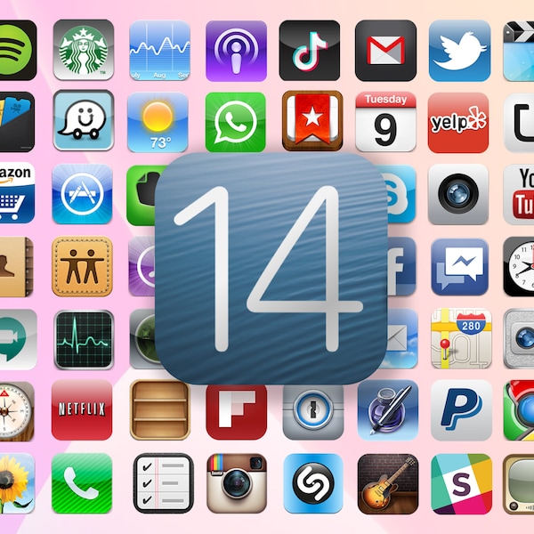 70+ IOS 14 wesentliche Icons in wunderschönen ios 6 Motiv |windows 95 | Alle Access Pack | Ästhetischer Home Screen| enthält alle Icons, die Sie benötigen!