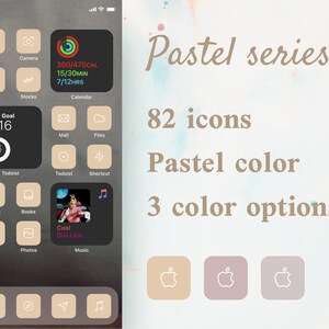 Pastel Series iOS 14 Icon set | 82 icons | 3 color options