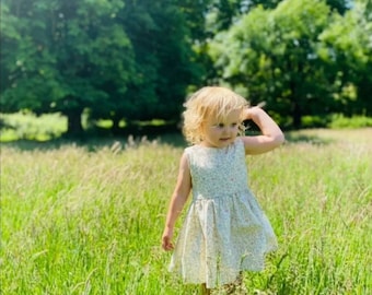 Ecofriendly Girls Dress Upcycled Sustainable Children's Clothes Made to Order Size Newborn - 8 Years