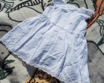 Handmade Baby Dress - Upcylced Newborn White Lace Dress - Christening Dress Size 0-3 Months