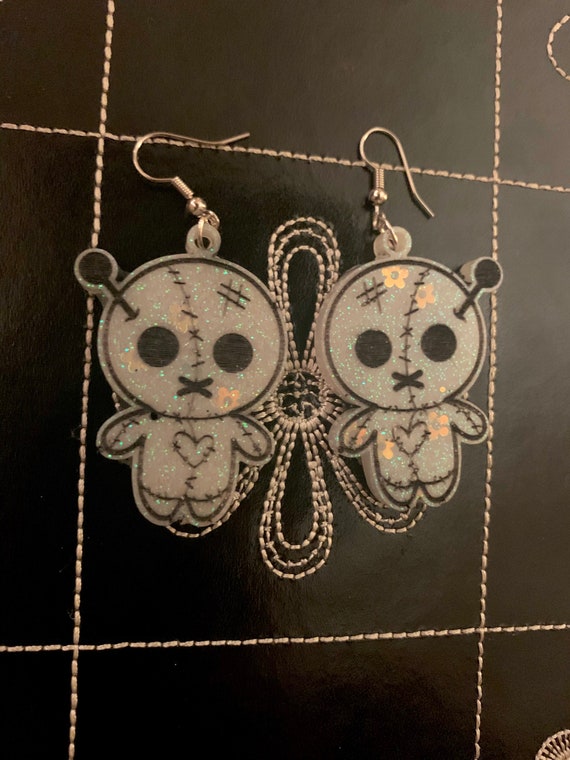 Voodoo doll earrings Etsy