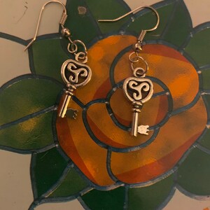 Key charm earrings