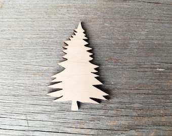 Pine tree wooden cut out, Christmas tree, Evergreen tree, wooden laser cut shape, wooden cutouts, unfinished, plywood shapes 0000026-3