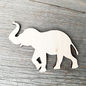 Walking elephant - Unfinished wood cutout shapes DIY, wooden laser cut shapes, Craft Supply DIY not painted 0000098