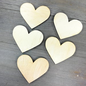 Heart wooden shape cutouts, Laser Cut Unfinished Wooden Shapes, Wooden not painted shapes - 0000053