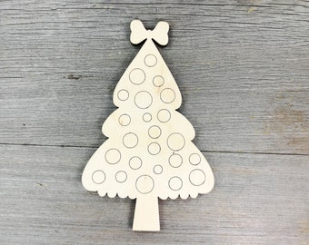 Christmas tree shape, Evergreen tree cut out, Pine tree wooden laser cut shape, wooden cutouts, unfinished, plywood shapes  - 0000025