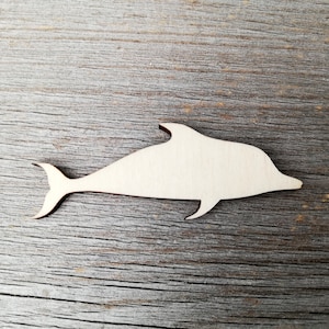 Delfino - forme ritagliate in legno fai da te, fornitura artigianale incompiuta fai da te non dipinta, forme tagliate al laser in legno, arredamento nautico, mare, 0000159-28