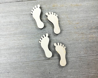 Voeten laser gesneden vormen, Baby voeten Laser Gesneden onafgewerkte houten vormen, Kinderkamer decor, Baby douche, niet geverfd, 0000016
