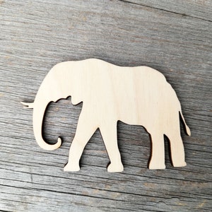 Elephant - Unfinished wood cutout shapes DIY, wooden laser cut shapes, Craft Supply DIY not painted 0000097