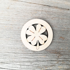 Four Leaf Clover - St patrick&#39;s - Craft Supply DIY not painted, Unfinished wood cutout shapes DIY, wooden laser cut shapes, 0000075