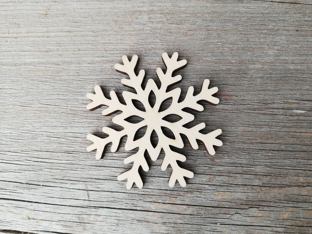 Snowflake Wooden Cut Out Not Painted Shape, Christmas Wall Decor, DIY ...
