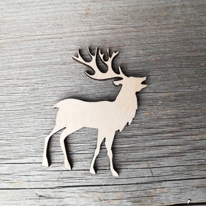 Hirsch mit Geweih unlackiert Weihnachtsspielzimmer Wanddekoration unlackiert Lasercut Form DIY Projekte 000276