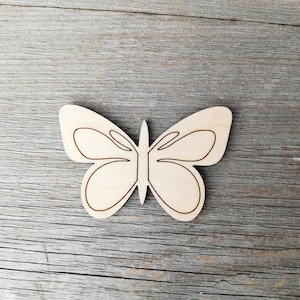 Butterfly unfinished Wooden shapes wall decor, Craft Supply DIY, Laser Cut Wooden Shapes, not painted decoration materials, spring 0000186