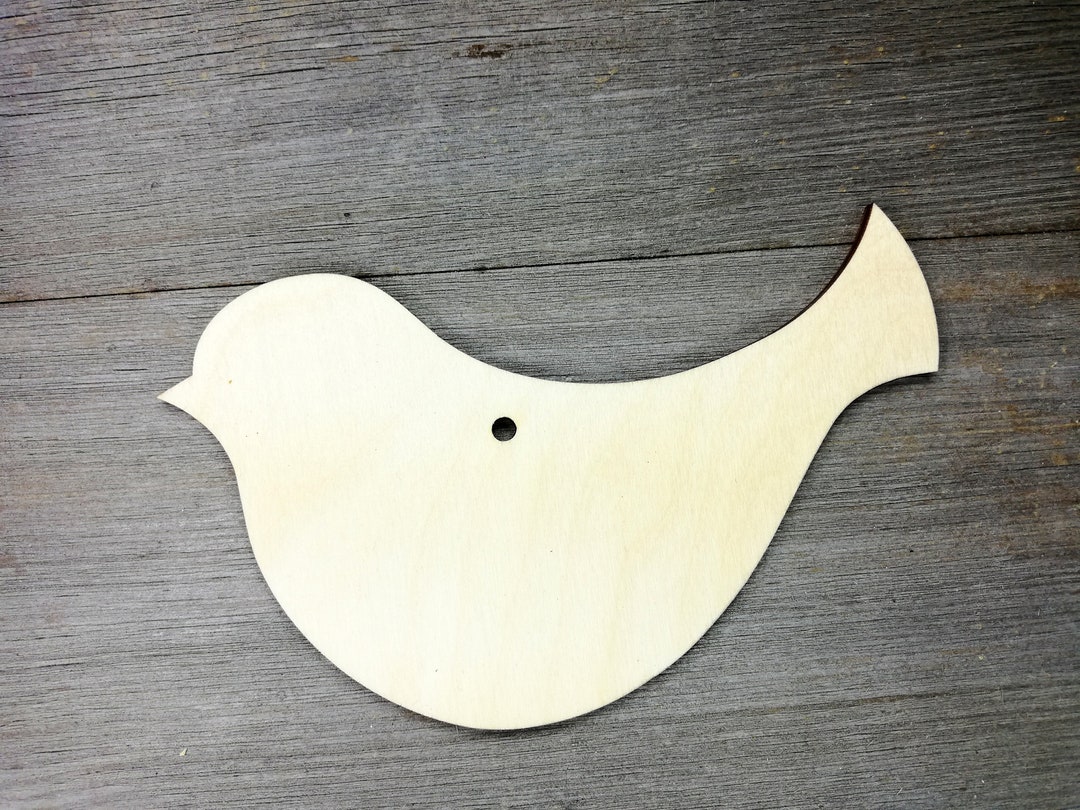 10x Wooden Simple Bird Craft Shape Plywood Laser Cut Out Unfinished ...