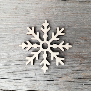 Wooden Snowflake cut out unfinished shape, Christmas Wall decor not painted, DIY Craft Supply, decor, decoration, wooden cutout 0000026-33