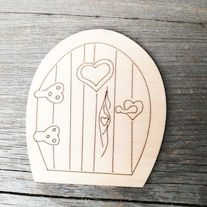 Porta del giardino delle fate Porta delle favole Porta delle fatine dei denti decorazione della parete delle fate della foresta in legno non dipinta Forme in legno ritagliate non finite 0000309