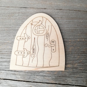 Porta delle fate Giardino delle fate Porta delle fiabe Porta delle fatine dei denti foresta fata decorazione della parete in legno non dipinta Forme in legno ritagliate non finite 0000308