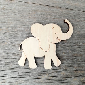 Baby elephant - wooden laser cut shapes, sitting cat Laser Cut wood cutouts shape Unfinished Craft Supply DIY not painted 0000099