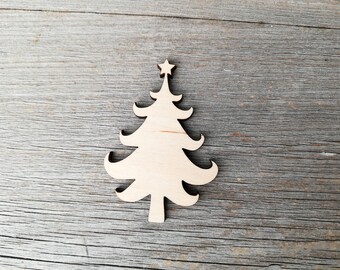 Christmas tree wooden shape decor, wooden tree laser cut out shape, unfinished wooden cutout, plywood shapes, Pine, Evergreen tree 0000026-6
