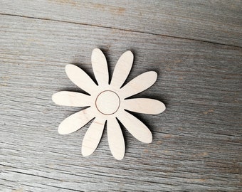Flower daisy wooden wall decoration Craft Supply DIY not painted Unfinished wood cutout wooden laser cut shapes 0000286
