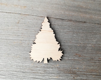 Pine tree wooden shape, Christmas tree, Evergreen tree cut out, wooden laser cut shape, wooden cutouts, unfinished, plywood shapes 0000026-2