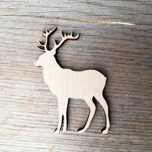 Hirsch Hirsch mit Geweih Weihnachten unlackiert Spielzimmer Wanddekoration unfertige Lasercut Form DIY Projekte 000272