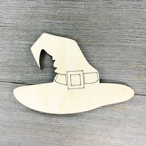 Chapéu de mago, Halloween - Formas de madeira inacabadas cortadas a laser Fornecimento de artesanato DIY, 0000035