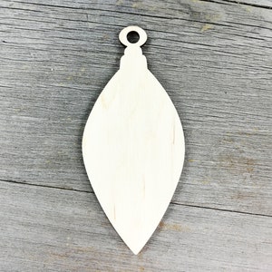 Drop wooden shape Christmas ornament for Christmas tree, Laser Cut Unfinished Wooden Shapes, Craft Supply DIY, not painted, 0000046