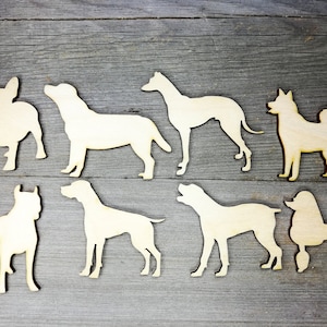 Dogs- wooden laser cut shapes, sitting cat Laser Cut wood cutouts shape Unfinished Craft Supply DIY not painted 0000061