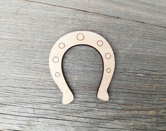 Hoefijzer, hoefijzer - Onafgewerkte houten uitgesneden vormen DIY, houten lasergesneden vormen, Craft Supply DIY niet geverfd 0000069