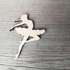Ballerina in legno con tutù forma in legno non verniciata Decorazione da parete per sala giochi grezzi tagliati al laser non finiti per progetti fai da te Craft 000267