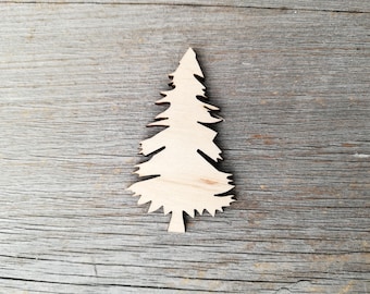 Pine tree DIY Craft Supply not painted wooden cut out shape, Christmas decor, Evergreen tree wooden cutout unfinished shape 0000026-10