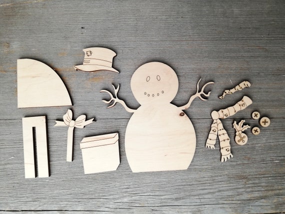 Houten sneeuwpop man 5cm - Kralenwinkel Albertien