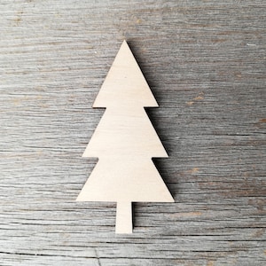 Decorazioni natalizie Albero di pino Fornitura artigianale fai da te forma ritagliata in legno non dipinta, forma non finita ritaglio in legno albero sempreverde 0000026-11