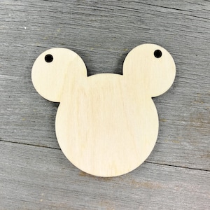 Mouse head Laser Cut Unfinished wooden Shapes Craft Supply DIY, not painted, 0000056