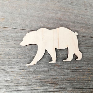 Walking bear - Craft Supply DIY not painted, Unfinished wood cutout shapes DIY, wooden laser cut shapes, 0000089