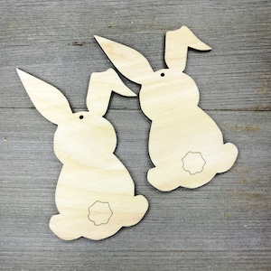 Coniglio, forma di coniglio Ritagli di legno tagliati al laser, Forniture artigianali non finite Fai da te, non dipinte, 0000014