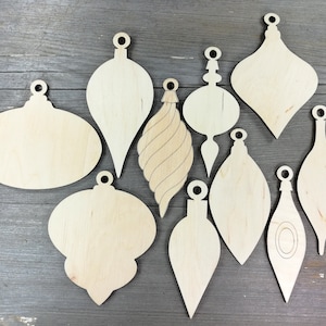 Laser Cut wooden Unfinished Christmas ornaments for Christmas tree,  Wooden Shapes Craft Supply DIY, not painted