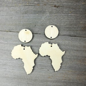 África Brincos De Madeira Conjunto de espaços em branco 3mm, brincos pendurados, bases de brincos Recorte Formas de madeira inacabadas DYI fazer joias 0000019-9