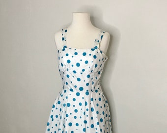 turquoise polka dot dress