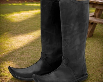 Cosplay Footwear,Medieval Leather Boots For Ren Faire,Viking Renaissance Boots,Mens Boots Pirate Shoes,High-Quality LARP Boots