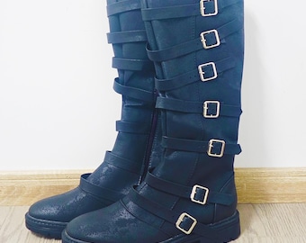 LARP Cosplay Shoes,Renaissance Viking Boots, Boots Pirate Shoes,Medieval Men's Boots, Unisex Ren Faire and Fantasy Historical Footwear