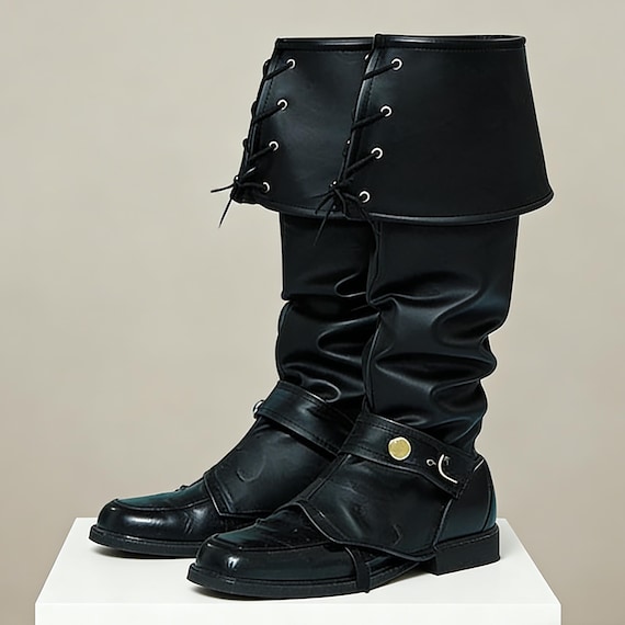 Botas De Cuero Largas Para Mujer – Estilo Vaquero Y Pirata, Ideales Para Cosplay Y Disfraces Medievales, Suela Antideslizante, Tamaño Asiático, Ajuste Cómodo