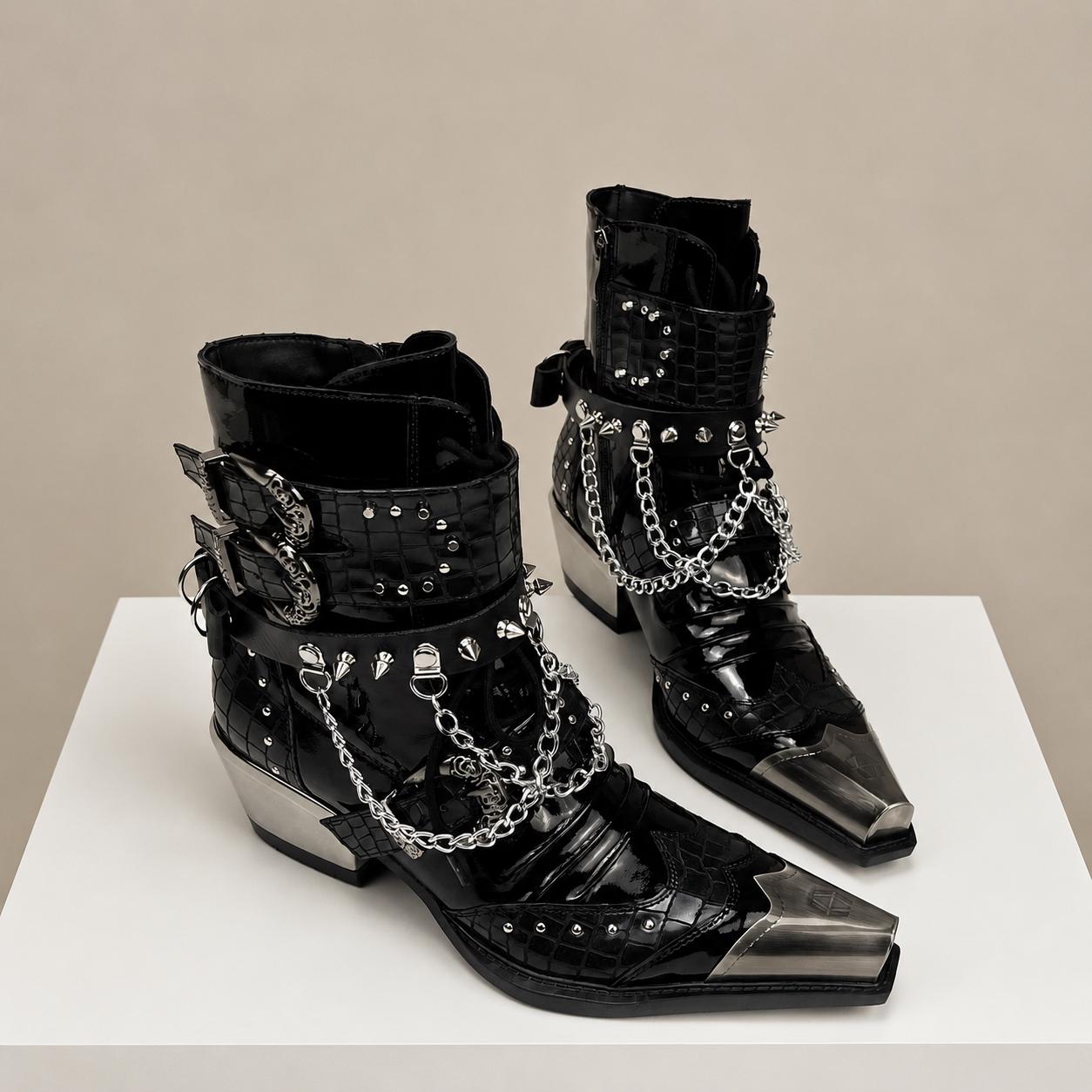 Vintage Studded Boots - Etsy