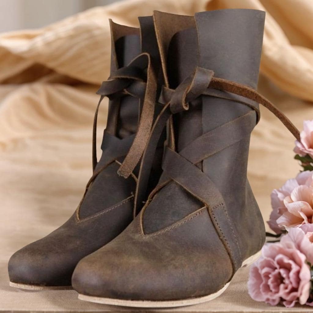 Botines Medievales Con Cordones, Marrones (siglos XIII-XV) ⚔️ Tienda- Medieval