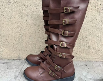 Renaissance Viking Boots, Boots Pirate Shoes, LARP Cosplay Shoes, Medieval Men&#39;s Boots, Unisex Ren Faire and Fantasy Historical Footwear