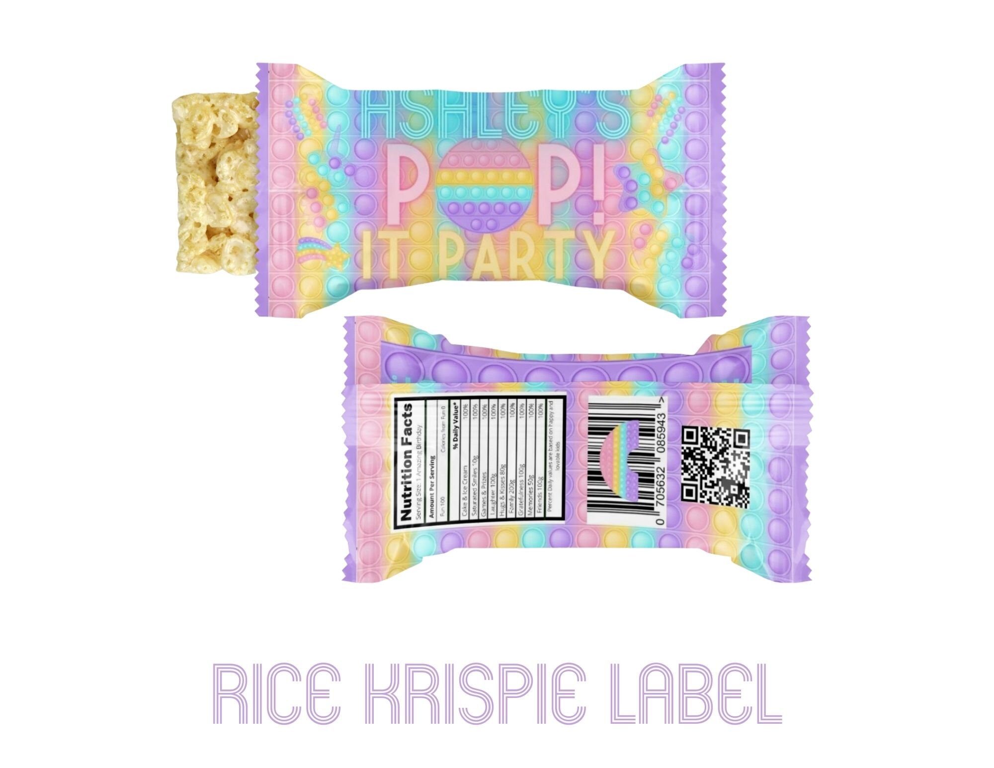 Pop It Party Favor Bundlechip Bagwater Bottle Labelrice Etsy