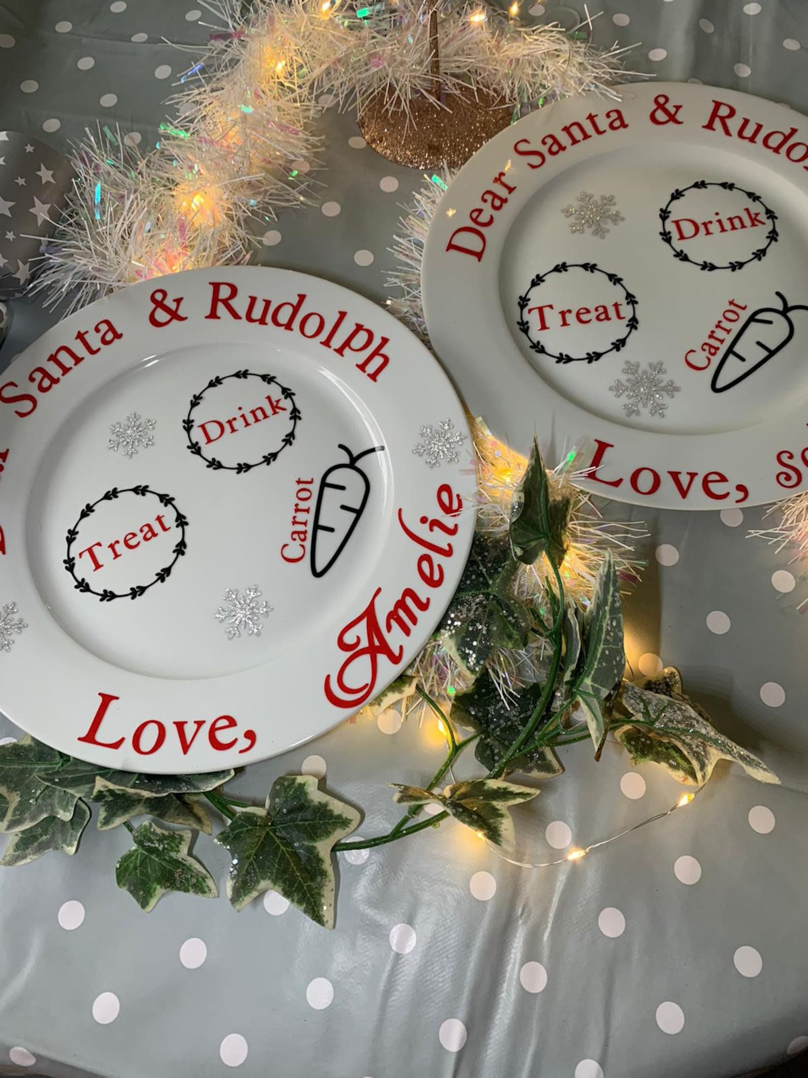 Christmas Eve plate Santa treat Plate Rudolph Treat Plate Etsy