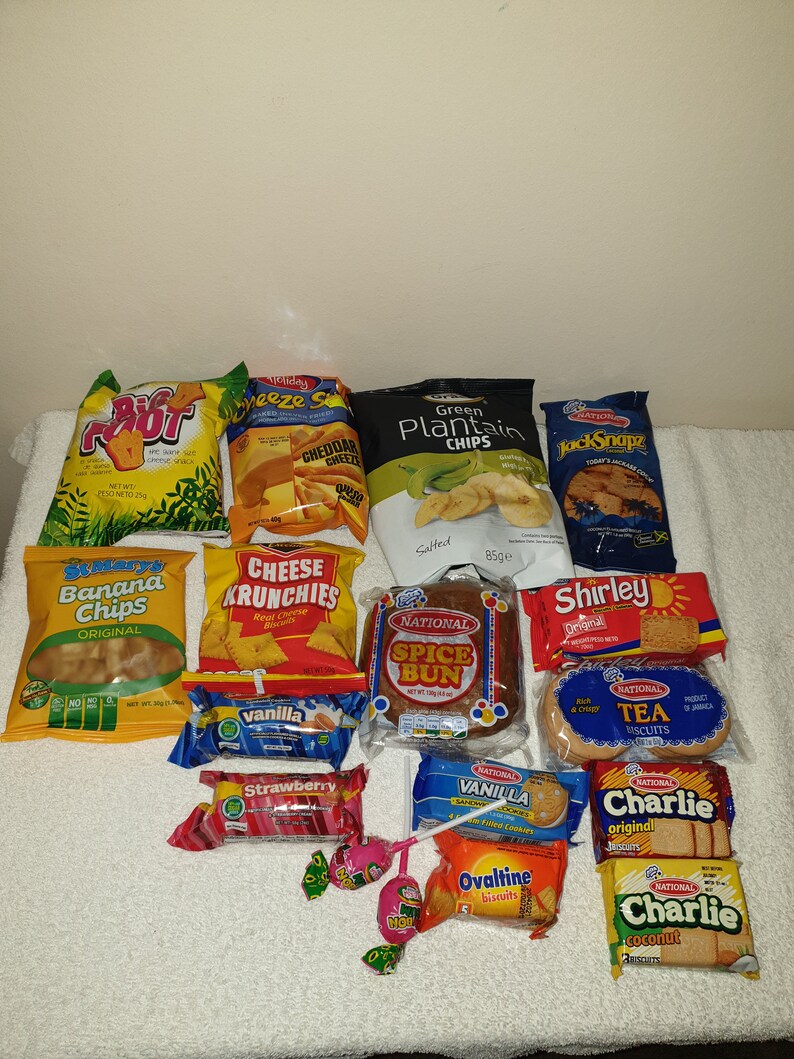 Jamaica Snack Box Caribbean Chippies Banana Chips Chee Zees Etsy