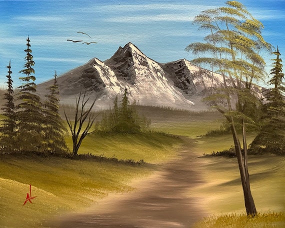 Original Oil Painting | A Scenic Mountain Path | 16 x 20 Stretched Canvas | Landscape Art | Great for Gifts | Large Landscape Painting